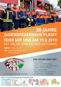 Plakat 30 Jahre Jugendfeuerwehr